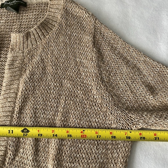 Eddie Bauer Womens 1 Button Cardigan Size XL Chunky Knit Beige Boho - Picture 3 of 6